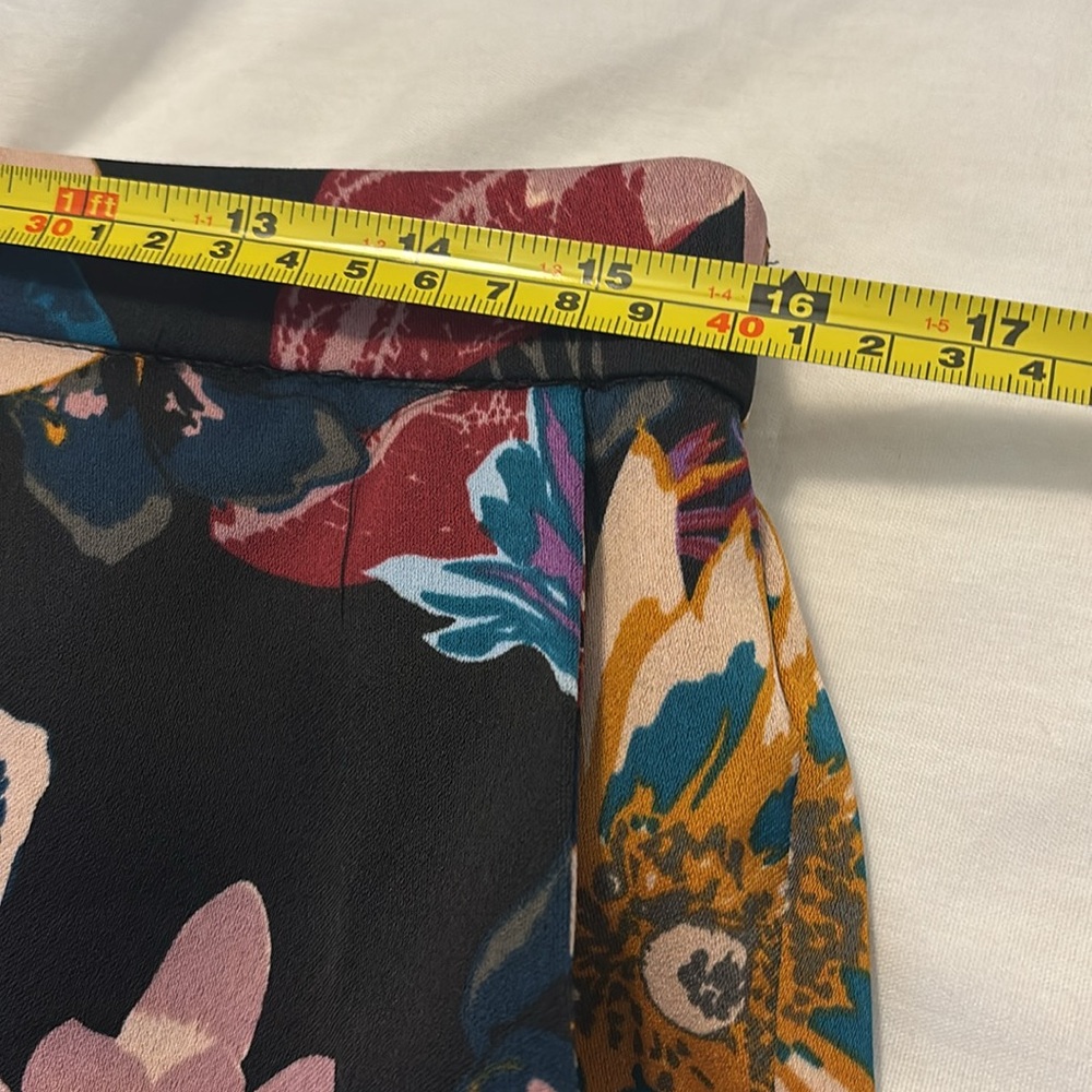 Vero Moda Dark Floral ankle Pants SZ 8 pull on elastic waist career wear casual - Picture 6 of 12